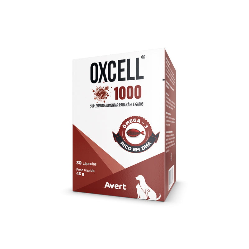 Suplemento Avert Oxcell 1000 para Cães e Gatos 30 Cápsulas