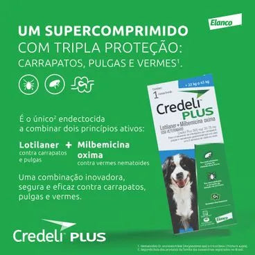Antipulgas Credeli Plus Cães 2,8kg a 5,5kg 1 comprimido