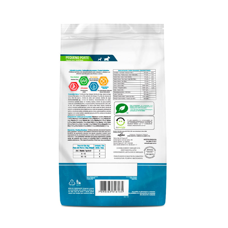 Biscoitos Fórmula Natural Dog Biscuits para Cães de Adultos de Mini e Pequeno Porte Sabor Batata Doce 250g