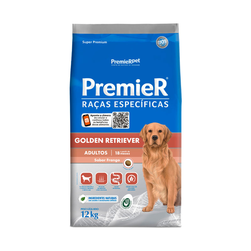 Ração Premier Raças Específicas Golden Retriever para Cães Adultos - 12kg