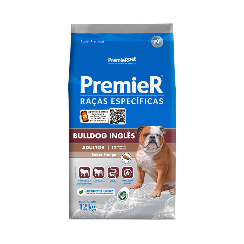 Ração Premier Raças Específicas Bulldog Inglês para Cães Adultos 12 kg