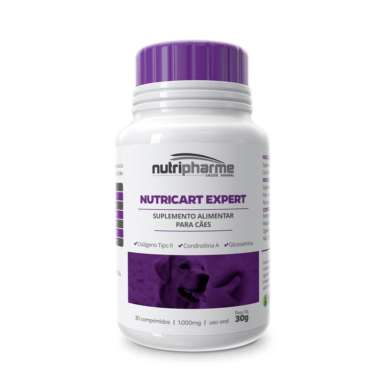 Suplemento Alimentar Nutripharme Nutricart Expert 1000mg para Cães 30 Comprimidos