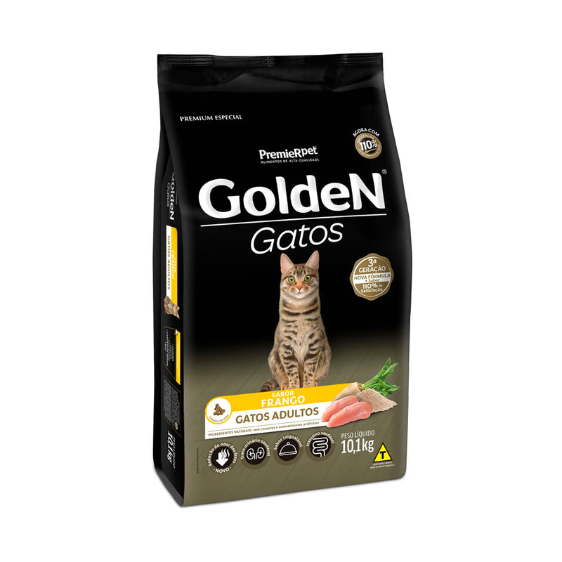 Ração Golden para Gatos Adultos Sabor Frango 10,1kg