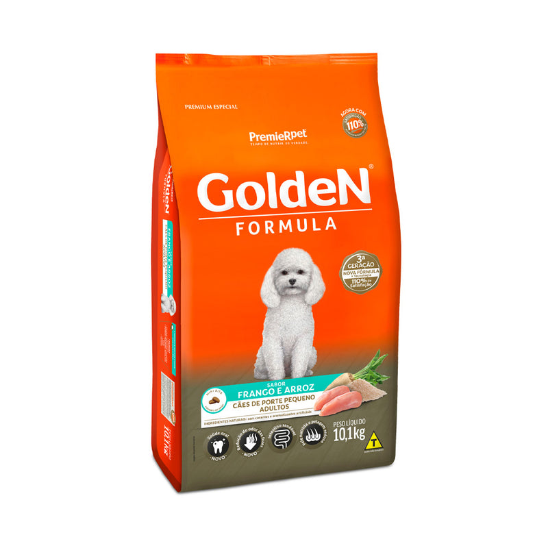 Ração Golden Fórmula Mini Bits para Cães Adultos de Porte Pequeno Sabor Frango e Arroz