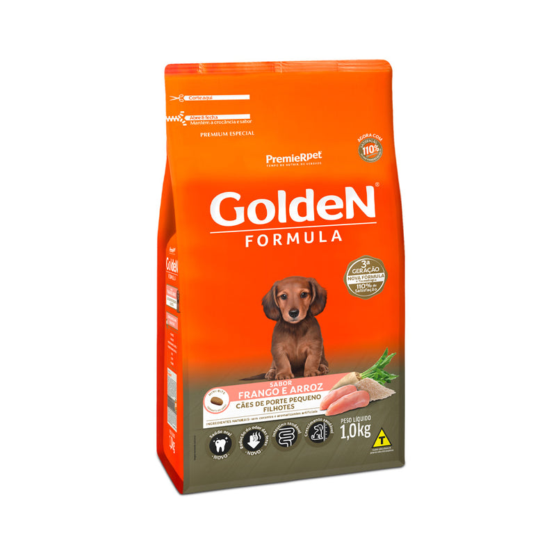 Ração Golden Fórmula Mini Bits para Cães Filhotes de Porte Pequeno Sabor Frango e Arroz