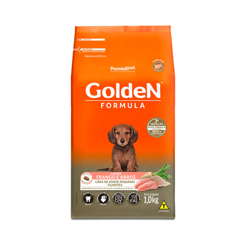 Ração Golden Fórmula Mini Bits para Cães Filhotes de Porte Pequeno Sabor Frango e Arroz