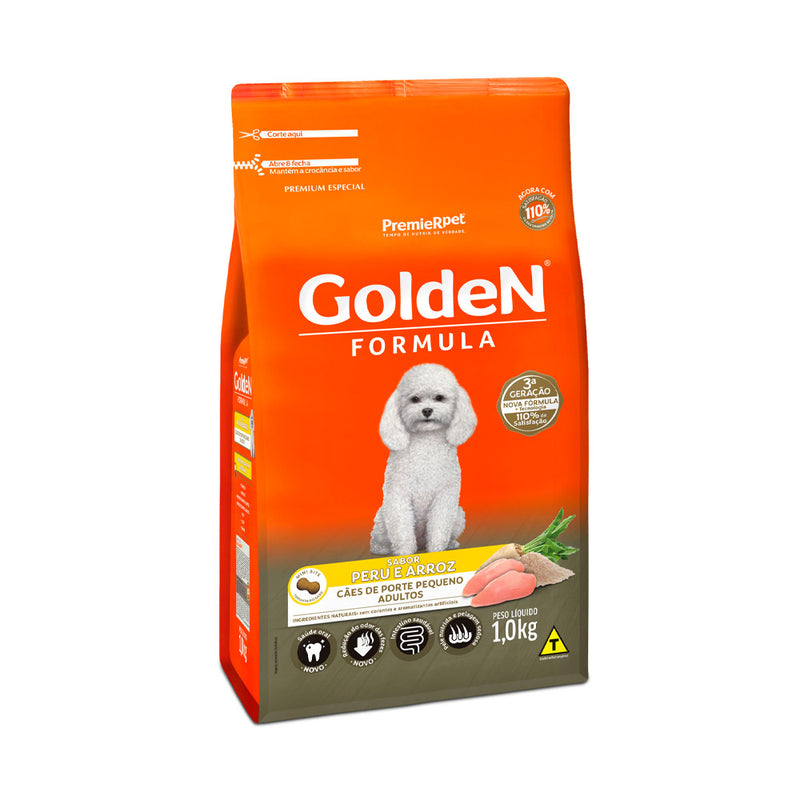 Ração Golden Fórmula para Cães Adultos de Porte Pequeno Sabor Peru e Arroz