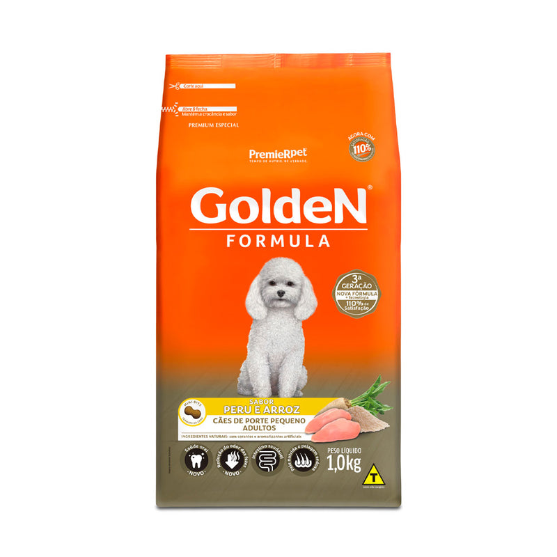 Ração Golden Fórmula para Cães Adultos de Porte Pequeno Sabor Peru e Arroz