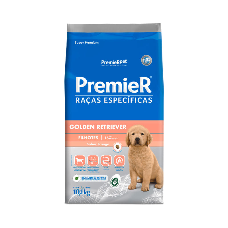 Ração Premier Raças Específicas para Golden Retriever Filhotes Sabor Frango 10,1kg