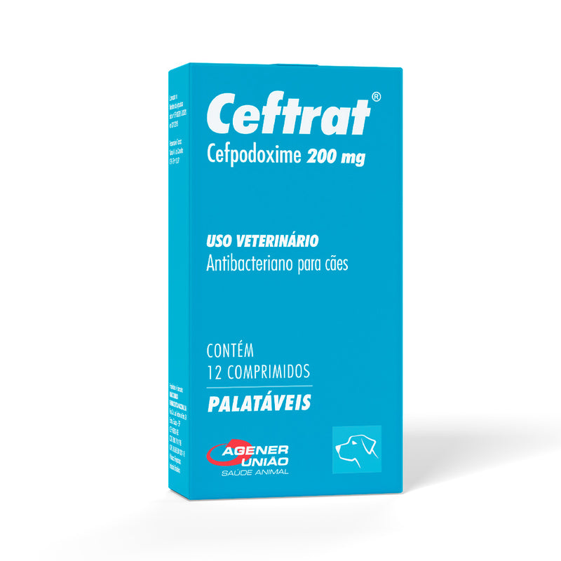 Antibacteriano Agener União Ceftrat para Cães 12 Comprimidos 200mg