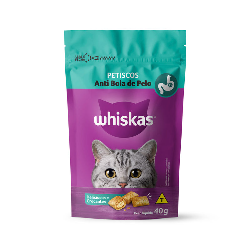 Petisco Whiskas Temptations Anti Bola de Pelo para Gatos Adultos