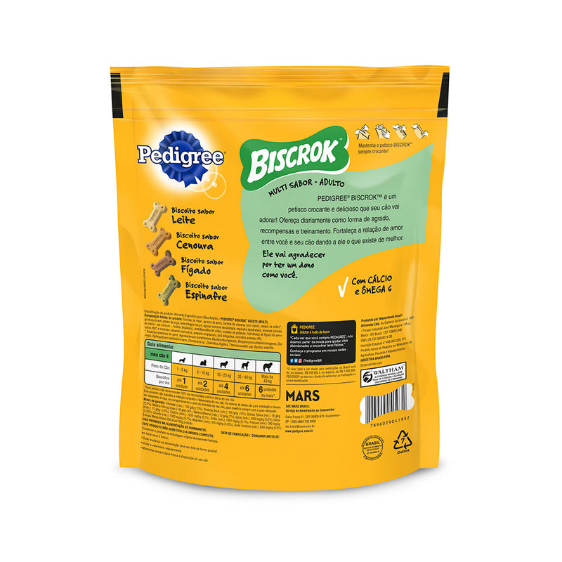 Biscoito Pedigree Biscrok Multi para Cães Adultos 500g