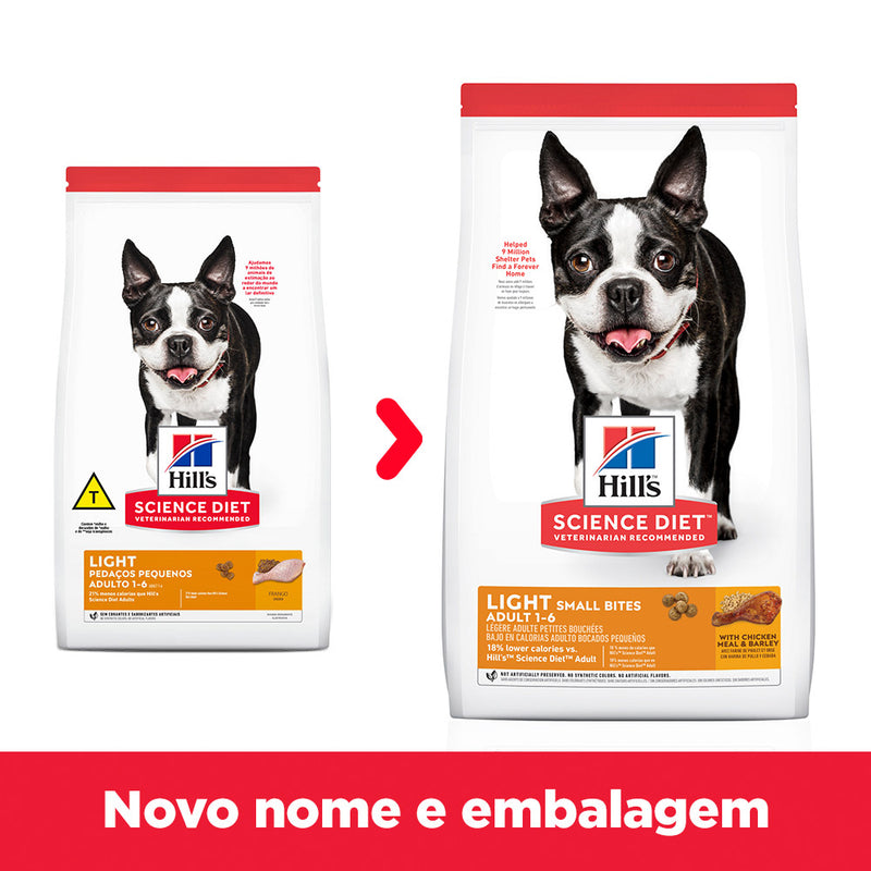 Ração Hill's Science Diet Light para cães adultos pedaços pequenos sabor frango 2.27kg