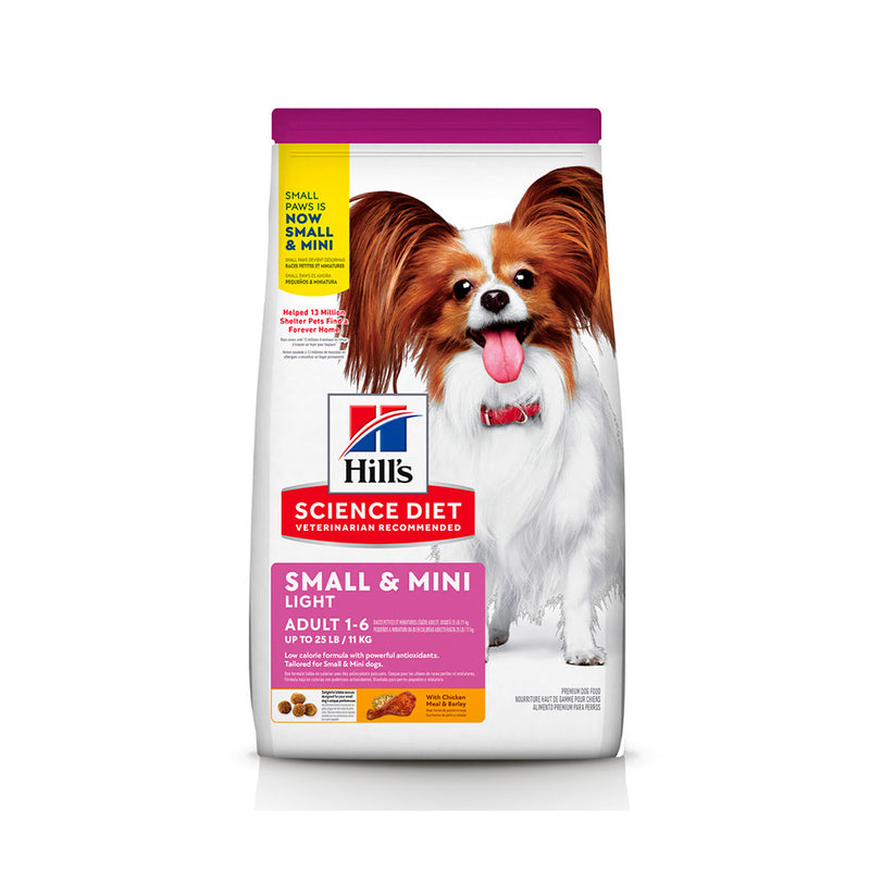 Ração Hill's Science Diet para Cães Adultos Light Pequenos e Mini 2.4kg