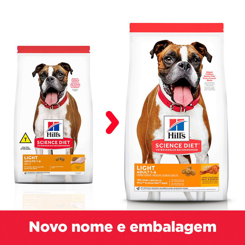 Ração Hill's Science Diet para Cães Adultos Light 6,8kg