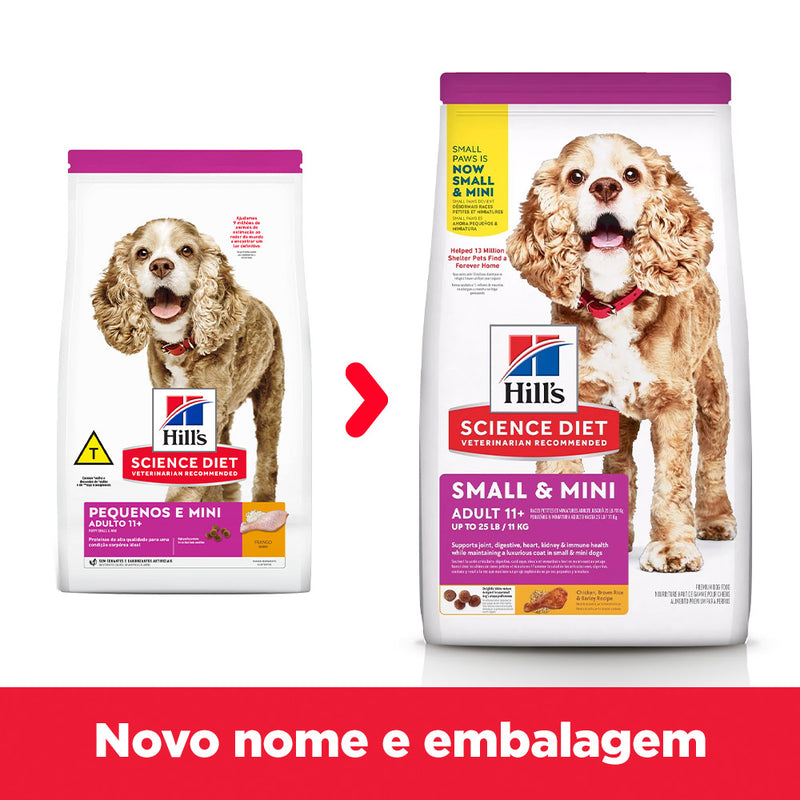 Ração Hill's Science Diet para Cães Adultos 11+ Pequenos e Mini 2.4kg