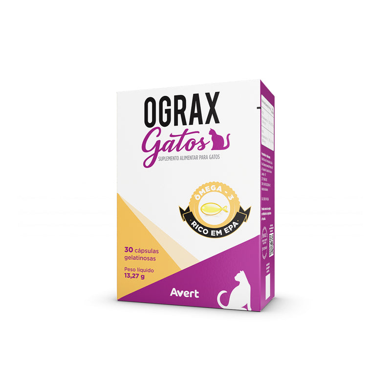 Suplemento Alimentar Avert Ograx Gatos 30 Cápsulas