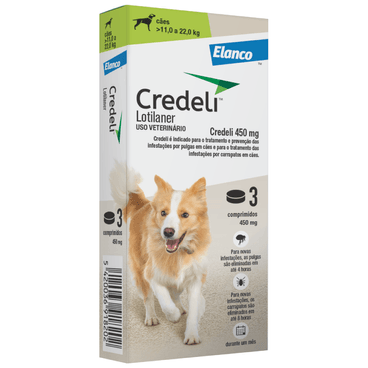 Antipulgas Credeli 450mg Cães 11 a 22kg