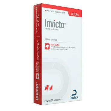 Antipulgas Invicto Cães e Gatos até 11,4 kg Dechra 1 comprimido