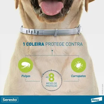 Coleira Antipulgas Seresto Cães Acima de 8kg - 8 meses de proteção Único