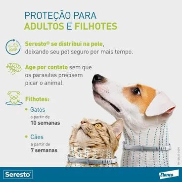 Coleira Antipulgas Seresto Cães e gatos até 8kg - 8 meses de proteção Único