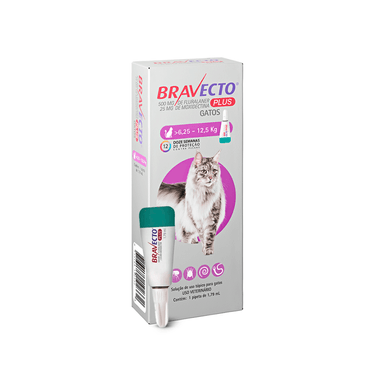 Antipulgas Bravecto Plus Gatos 6,25 a 12,5 kg 1,79 ml