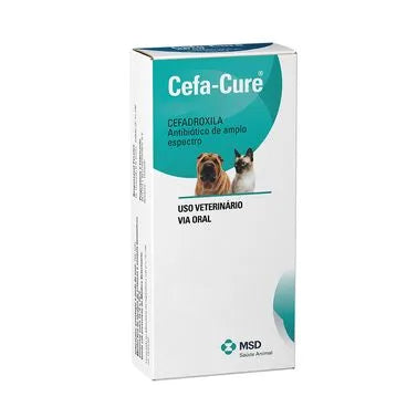 Antibiótico Cefa-Cure Cães e Gatos MSD 200mg