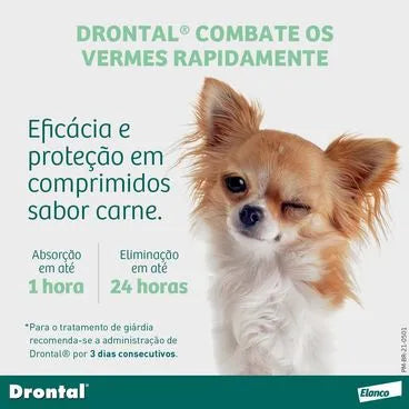 Vermífugo Drontal Plus Cães até 10kg Sabor Carne 2 Comprimidos