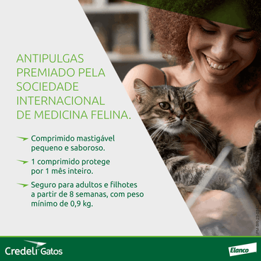 Antipulgas Credeli 12mg Gatos 0,9 a 2kg 1 comprimido