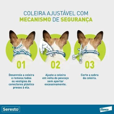 Coleira Antipulgas Seresto Cães Acima de 8kg - 8 meses de proteção Único