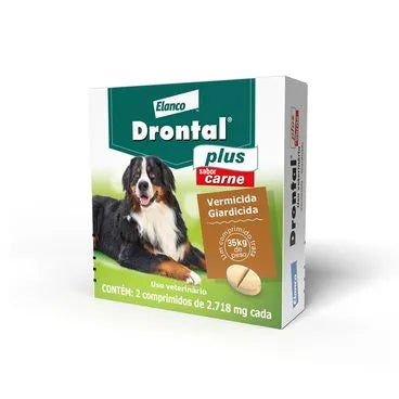 Vermífugo Drontal Plus Cães até 35kg 2 Comprimidos