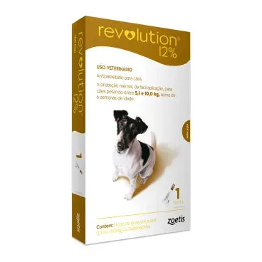 Antipulgas Revolution 12% para Cães de 5,1kg a 10kg 1 Tubo