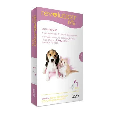 Antipulgas Revolution 6% para Cães e Gatos até 2,5kg 1 Tubo