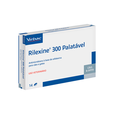 Rilexine 300mg Antimicrobiano para Cães e Gatos 14 comprimidos