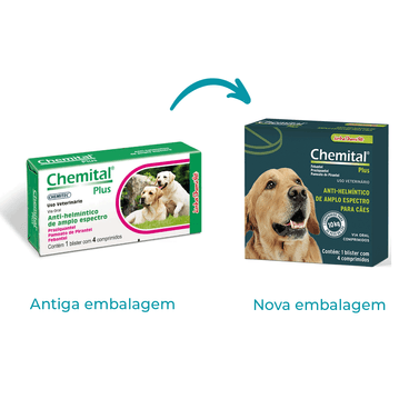 Chemital Plus para Cães Chemitec 4 comprimidos