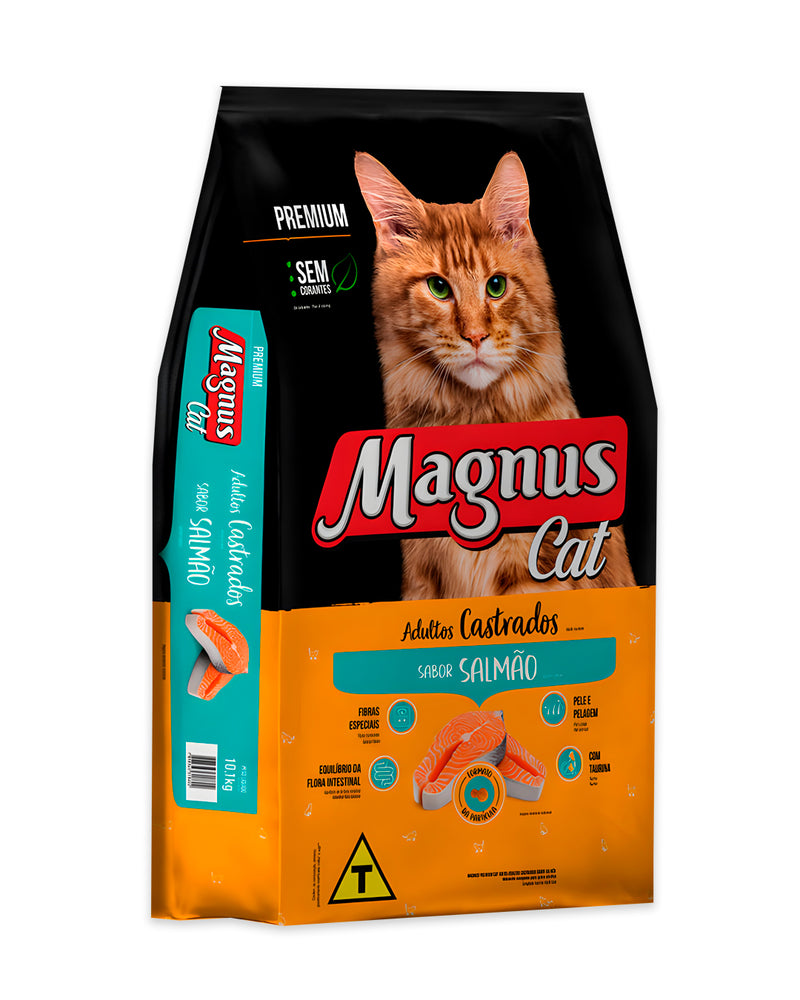 Ração Seca Magnus Cat Salmão para Gatos Adultos Castrados 10,1kg