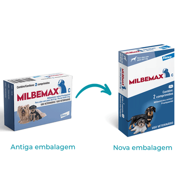 Vermífugo Milbemax C Cães até 5kg 2 comprimidos