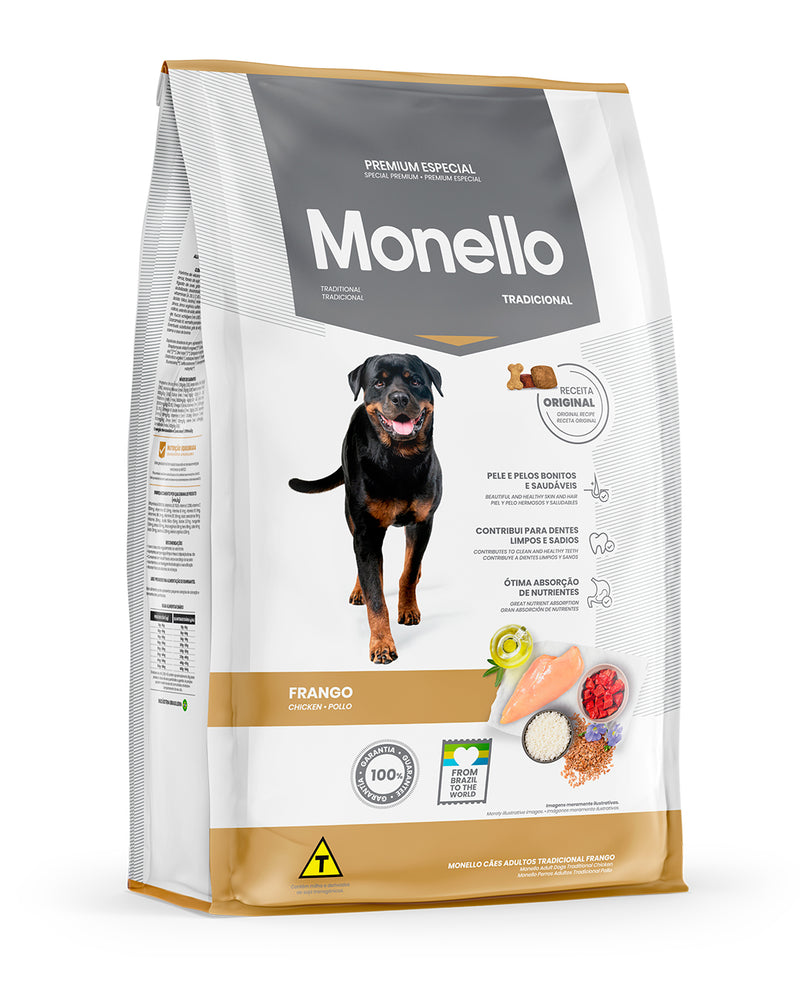 Ração Monello Dog Tradicional para Cães Adultos Sabor Frango 15kg