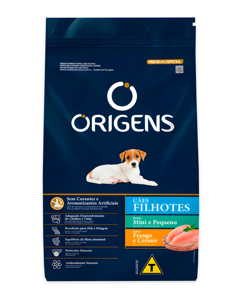 Ração Origens Cães Filhotes Pequenos e Mini Frango e Cereais 10,1 kg
