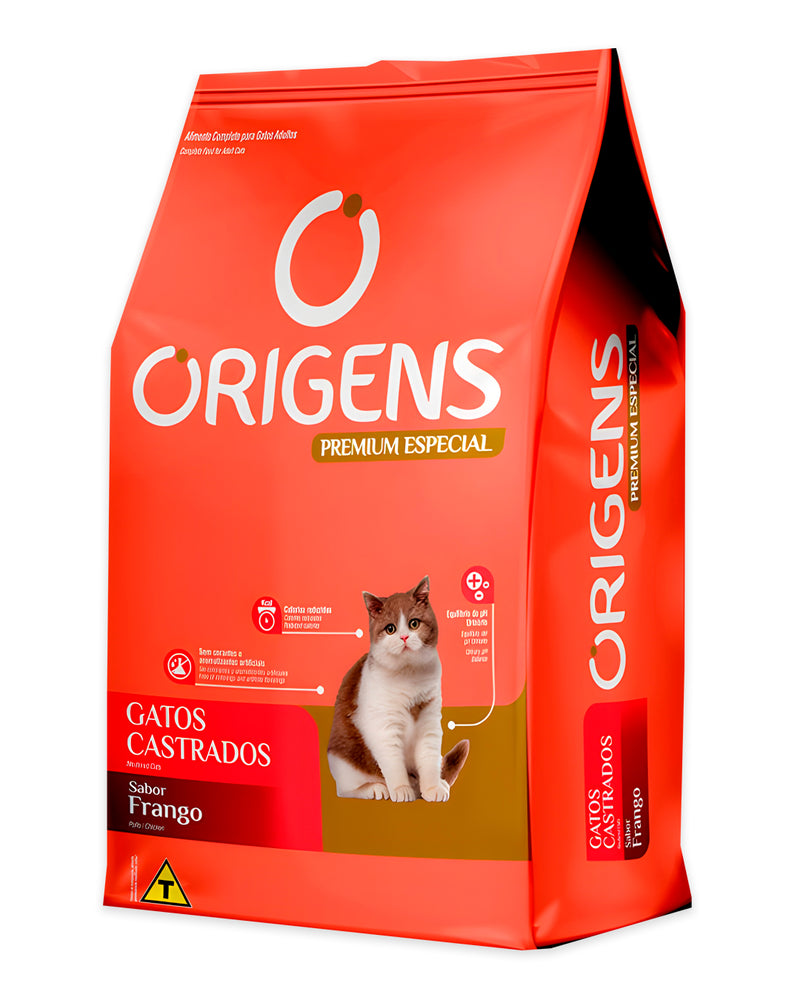 Ração Origens Gatos Castrados Frango 10,1kg